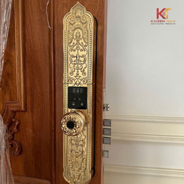 Khóa cửa vân tay cao cấp tân cổ điển Kassler KL-929F, mở bằng khuân mặt face 3D