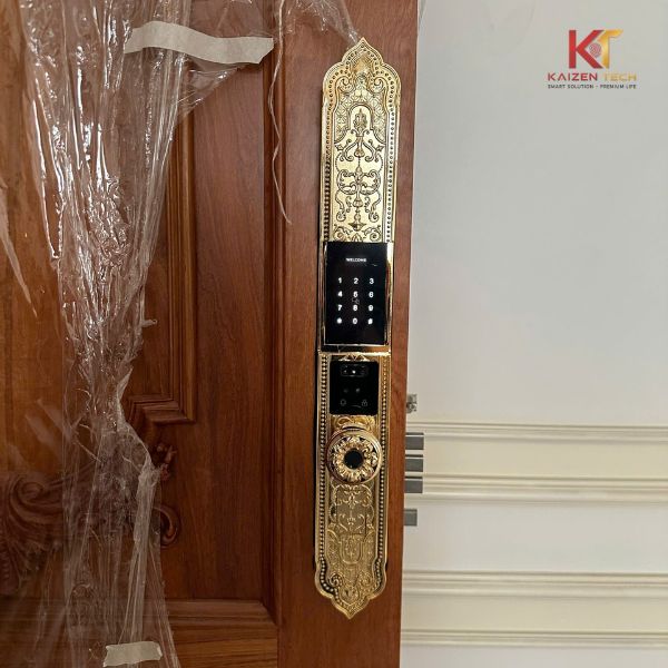 Khóa cửa vân tay cao cấp tân cổ điển Kassler KL-929F, mở bằng khuân mặt face 3D